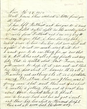 Historically Important Original Autograph Manuscript Letter by a Fortune-Seeker from Dayton, Yamh...