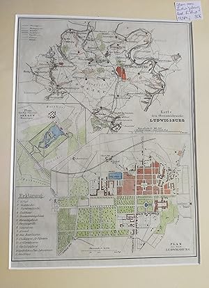 LUDWIGSBURG. - Karte. "Karte des Oberamtsbezirks Ludwigsburg".Lithographie mit Tonplatte von und ...
