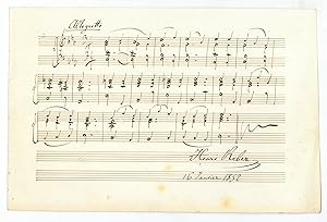 Seller image for Autograph musical quotation signed. for sale by Antiquariat INLIBRIS Gilhofer Nfg. GmbH