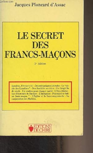 Image du vendeur pour Le secret des francs-maons (2e dition) mis en vente par Le-Livre