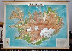 Island (Map of Iceland) 1:350000 (Large Pull Down Map)