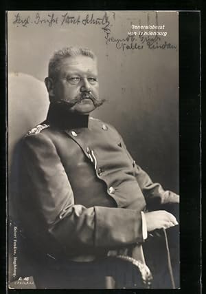 Bild des Verkufers fr Ansichtskarte Generalfeldmarschall Paul von Hindenburg zum Verkauf von Bartko-Reher