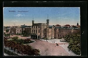 Ansichtskarte Breslau, Blick zum Hauptbahnhof