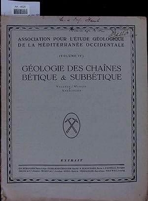 Imagen del vendedor de Geologie des chaines betique & subbetique: Valence, Murcie, Andalousie. a la venta por Antiquariat Bookfarm