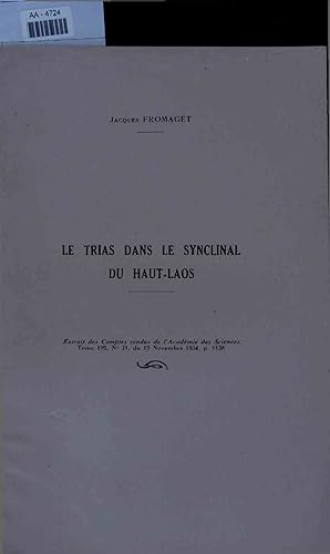 Seller image for Le Trias Dans le Synclinal du Haut-Laos. AA-4724. Extrait des Comptes rendus de l'Academie des Sciences, Tome 199, No. 21, du 19 Novembre 1934, p. 1138 for sale by Antiquariat Bookfarm