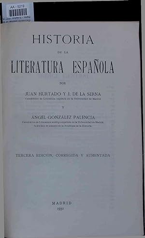 Seller image for Historia de la Literatura Espanola. for sale by Antiquariat Bookfarm