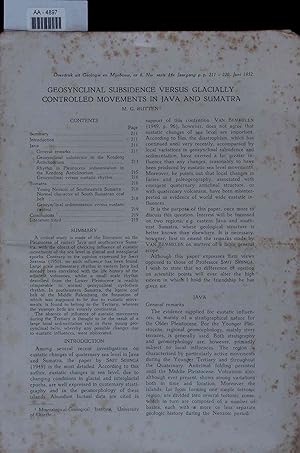 Immagine del venditore per Geosynclinal subsidence versus glacially controlled movements in Java and Sumatra. venduto da Antiquariat Bookfarm