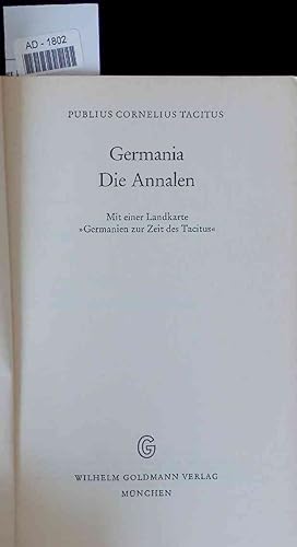 Bild des Verkufers fr Germania Die Annalen. AD-1802 zum Verkauf von Antiquariat Bookfarm