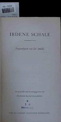 Seller image for Irdene Schale. Frauenlyrik seit der Antike for sale by Antiquariat Bookfarm