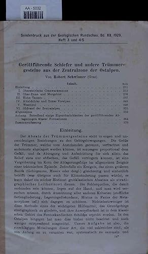 Bild des Verkufers fr Gerllfhrende Schiefer und andere Trmmergesteine aus der Zentralzone der Ostalpen. zum Verkauf von Antiquariat Bookfarm