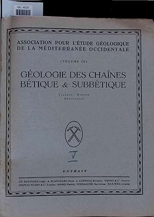 Imagen del vendedor de Geologie des chaines betique & subbetique: Valence, Murcie, Andalousie, 5. a la venta por Antiquariat Bookfarm