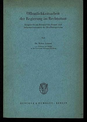 Seller image for ffentlichkeitsarbeit der Regierung im Rechtsstaat. for sale by Antiquariat Bookfarm