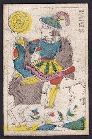 (Münzen Dame) - Gold Dame / queen of coins / Oros / playing card carte a jouer Spielkarte cards c...