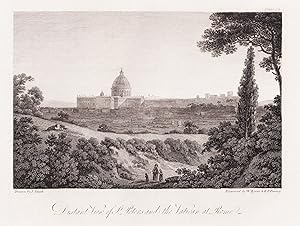 Image du vendeur pour Distant View of St Peter's and the Vatican at Rome" - Basilica San Pietro Petersdom / Vatican Vatikan / Roma Rom Rome / Italia Italy Italien mis en vente par Antiquariat Steffen Vlkel GmbH