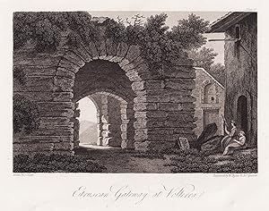 Bild des Verkufers fr Etruscan Gateway at Volterra" - Porta all'Arco Volterra / Italia Italy Italien zum Verkauf von Antiquariat Steffen Vlkel GmbH