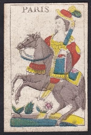 (Schwerter Dame) - queen of swords / reina de espadas / playing card carte a jouer Spielkarte car...