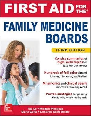Imagen del vendedor de First Aid for the Family Medicine Boards, Third Edition a la venta por moluna