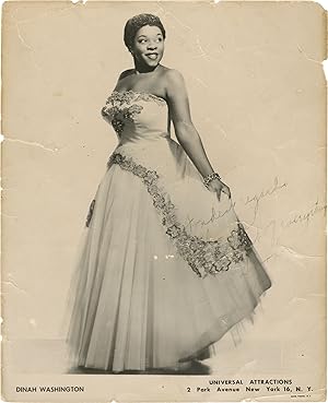 Original photograph of Dinah Washington, inscribed by Washington