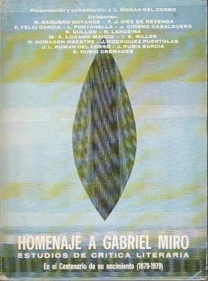 Seller image for HOMENAJE A GABRIEL MIR: ESTUDIOS DE CRTICA LITERARIA (En el centenario de su nacimiento 1879-1979) for sale by Librera Vobiscum