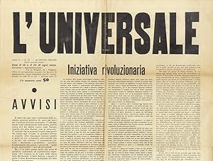 UNIVERSALE (L'). [Direttore Romano Bilenchi]. Anno V, 1935: fascicolo n. 12, 25 giugno 1935.