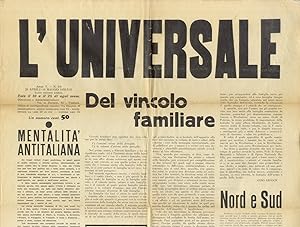 UNIVERSALE (L'). [Direttore Berto Ricci]. Anno V, 1935: fascicolo n. 8-9, 10 maggio 1935.