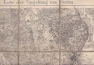 Immagine del venditore per Karte der Umgebung von Stettin. Messtischblatt, in 15 Segmenten, auf Leinwand aufgezogen. venduto da Antiquariat Heinz Tessin