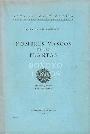 Nombres vascos de las plantas. Acta Salmanticensia. Filosofía y Letras. Tomo VII, núm. 3