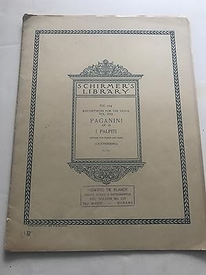 Seller image for I palpiti: for violin with acc. of orchestra or piano. Op. 13 for sale by Sheapast Art and Books