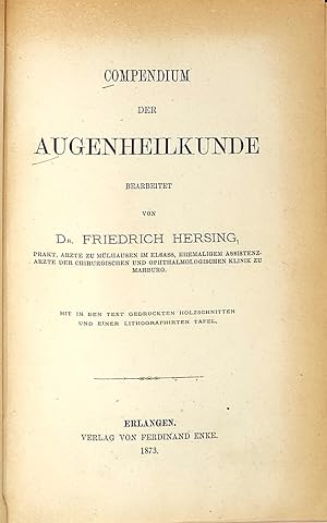 Immagine del venditore per Compendium der Augenheilkunde. venduto da Antiquariat Franz Siegle