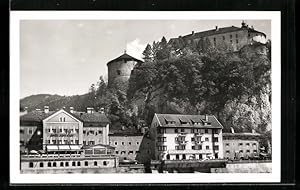 Ansichtskarte Kufstein, Hotel Café Post, Festung Geroldseck
