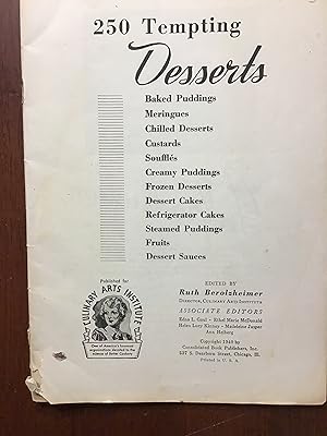 Seller image for 250 Tempting Desserts for sale by Shadetree Rare Books