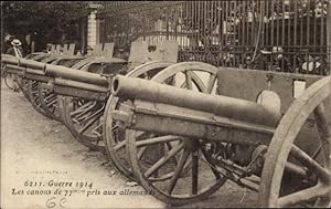 Ansichtskarte / Postkarte Von den Franzosen erbeutete deutsche Kanonen, I WK