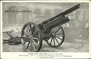 Ansichtskarte / Postkarte Deutsches Geschütz, von den Franzosen erbeutet 1915
