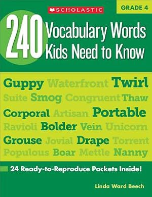 Bild des Verkufers fr 240 Vocabulary Words Kids Need to Know: Grade 4: 24 Ready-To-Reproduce Packets Inside! (Paperback or Softback) zum Verkauf von BargainBookStores