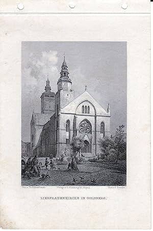 Image du vendeur pour Liebfrauenkirche in Goldberg. Stahlstich aus Schroller: Schlesien mis en vente par Versandantiquariat Hsl