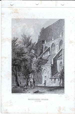 Image du vendeur pour Katholische Kirche zu Striegau. Stahlstich aus Schroller: Schlesien mis en vente par Versandantiquariat Hsl