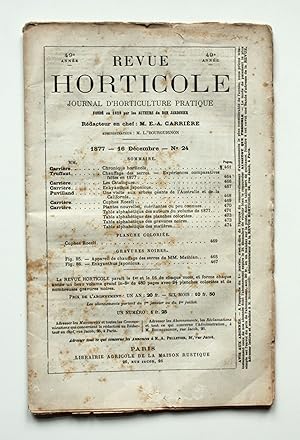 Imagen del vendedor de Revue Horticole. Journal d'Horticulture Pratique. 49e anne 16 Dcembre 1877 No 24. a la venta por Versandantiquariat Hsl