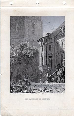 Image du vendeur pour Das Rathaus zu Liegnitz. Stahlstich aus Schroller: Schlesien mis en vente par Versandantiquariat Hsl