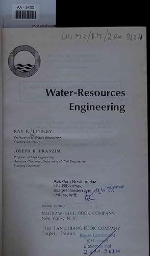 Seller image for Water-Resources Engineering. AA-5430. Second Edition for sale by Antiquariat Bookfarm