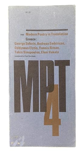 Bild des Verkufers fr Modern Poetry in Translation: Greece zum Verkauf von Structure, Verses, Agency  Books