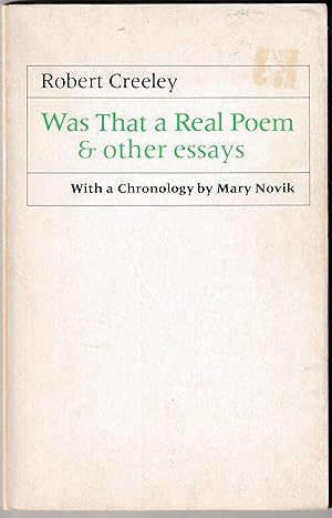 Immagine del venditore per WAS THAT A REAL POEM AND OTHER ESSAYS venduto da Waugh Books