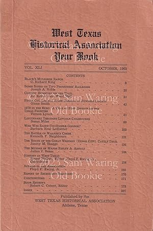 West Texas Historical Association year book vol. XLI, 1965