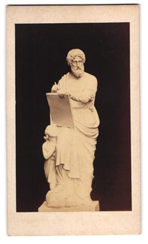 Fotografie C. Püls, Kopenhagen, Anicht Kopenhagen, Statue des Mathhäus im Thorvaldsens Museum