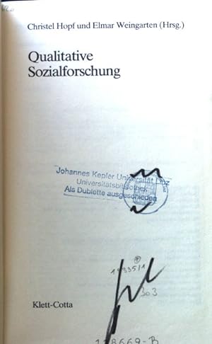 Seller image for Qualitative Sozialforschung. for sale by books4less (Versandantiquariat Petra Gros GmbH & Co. KG)