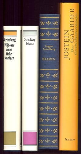 Imagen del vendedor de (Literatur aus Skandinavien: 4 Titel:) I: Strindberg, A.: Pldoyer eines Wahnsinnigen. II Strindberg, A.: Inferno. III: Strindberg, A.: Dramen. IV: Gaarder, J.: Der Geschichtenverkufer. a la venta por Antiquariat Buechel-Baur