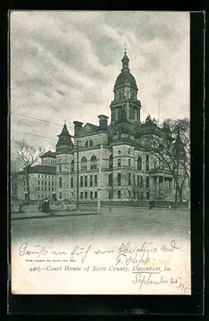 Image du vendeur pour Postcard Davenport, IA, Court House of Scott County mis en vente par Bartko-Reher