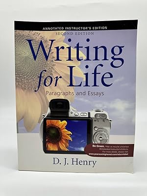 Bild des Verkufers fr Writing for Life Paragraphs and Essays/Second Edition/Annotated Instructor's Edition zum Verkauf von Dean Family Enterprise