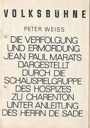 Bild des Verkufers fr Programmheft Peter Weiss MARAT / SADE Spielzeit 1966 / 67 Heft 3 Bltter der Volksbhne zum Verkauf von Programmhefte24 Schauspiel und Musiktheater der letzten 150 Jahre