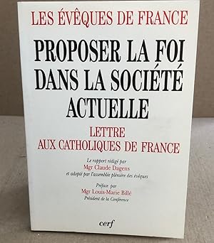 Proposer La Foi Dans La Société Actuelle