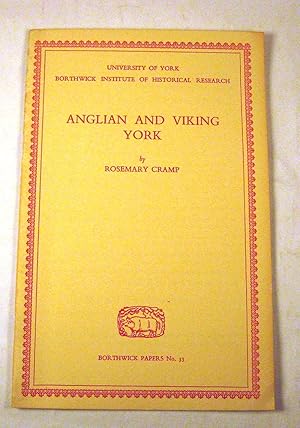 Seller image for Anglian and Viking York (Borthwick Papers, No. 33) for sale by Black Paw Books